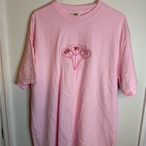 Comfort Colors Pink Tee with Heart Lollipops Graphic